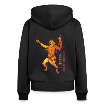 King of the Gods - Jupiter - Women's Premium Organic Zip Hoodie - black - Back - Julia (174cm)