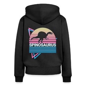 Spinosaurus Dinosaur Retro - Women's Premium Organic Zip Hoodie - black - Back - Julia (174cm)