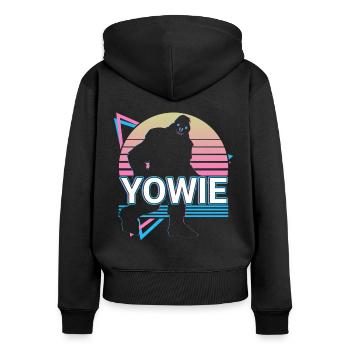 Yowie Cryptid Cryptozoology Retro - Women's Premium Organic Zip Hoodie - black - Back - Julia (174cm)