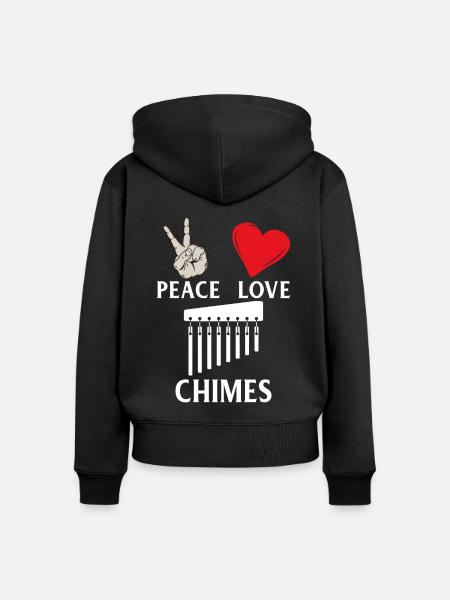Chimes Music Instrument Bell instrument - Frauen Premium Bio Zip Hoodie - Schwarz
