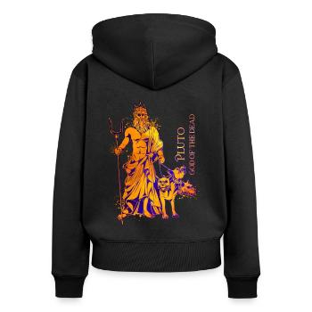 Gott der Unterwelt - Pluto - Frauen Premium Bio Zip Hoodie - Schwarz - Hinten - Julia (174cm)