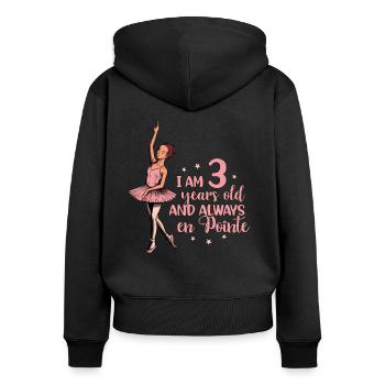 J’ai 3 ans et toujours en pointe - Ballerina - Sweat à capuche zippé Premium bio Femme - noir - Dos - Julia (174cm)
