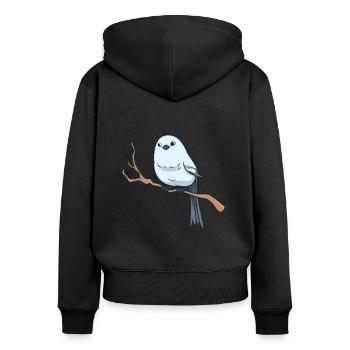 Kawaii Schwanzmeise - Frauen Premium Bio Zip Hoodie - Schwarz - Hinten - Julia (174cm)