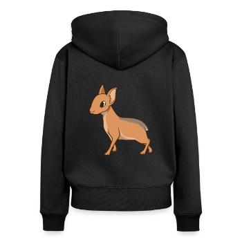 Kawaii Pampashase - Sweat à capuche zippé Premium bio Femme - noir - Dos - Julia (174cm)