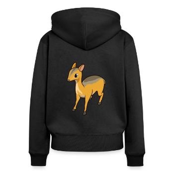 Kawaii Deer Piglet - Women's Premium Organic Zip Hoodie - black - Back - Julia (174cm)