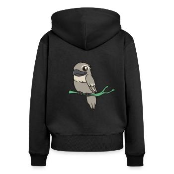 Kawaii Eulenschwalm - Women's Premium Organic Zip Hoodie - black - Back - Julia (174cm)