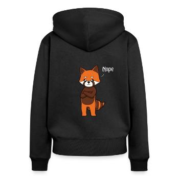Panda rouxNaysayer - Nope - Sweat à capuche zippé Premium bio Femme - noir - Dos - Julia (174cm)