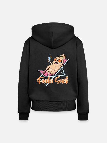 Fauler Sack - Frauen Premium Bio Zip Hoodie - Schwarz