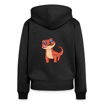 Coureur - Sweat à capuche zippé Premium bio Femme - noir - Dos - Julia (174cm)