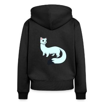 Kawaii Ermine - Women's Premium Organic Zip Hoodie - black - Back - Julia (174cm)