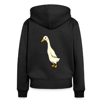 Kawaii Laufente - Women's Premium Organic Zip Hoodie - black - Back - Julia (174cm)