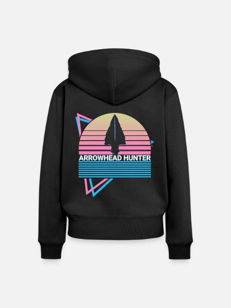 Pfeilspitze Jäger Retro - Frauen Premium Bio Zip Hoodie - Schwarz