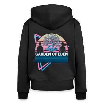 Garden of Eden Adam and Eve Christian - Women's Premium Organic Zip Hoodie - black - Back - Julia (174cm)
