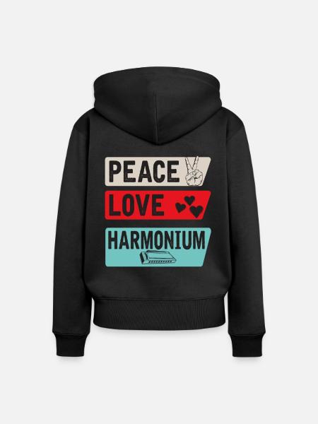Harmonium Musical Instrument Melodeon - Frauen Premium Bio Zip Hoodie - Schwarz