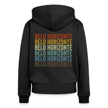 Belo Horizonte Brazil Retro Vintage - Women's Premium Organic Zip Hoodie - black - Back - Julia (174cm)