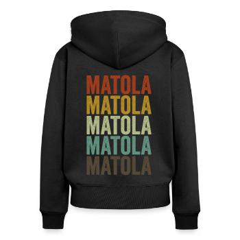 Matola Mozambique Rétro Vintage - Sweat à capuche zippé Premium bio Femme - noir - Dos - Julia (174cm)
