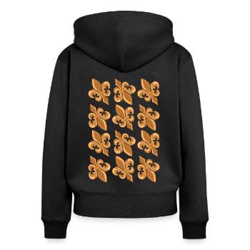 Symbole esthétique baroque Dark Academia - Sweat à capuche zippé Premium bio Femme - noir - Dos - Julia (174cm)