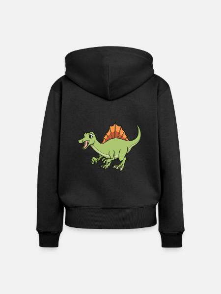 Kawaii Spinosaurus - Frauen Premium Bio Zip Hoodie - Schwarz