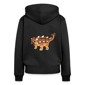 Kawaii Ankylosaurus - Women's Premium Organic Zip Hoodie - black - Back - Julia (174cm)