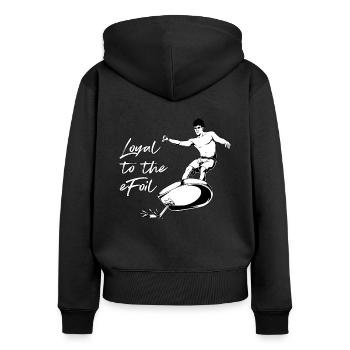 eFoil Surfing - Loyal to the eFoil - Women's Premium Organic Zip Hoodie - black - Back - Julia (174cm)