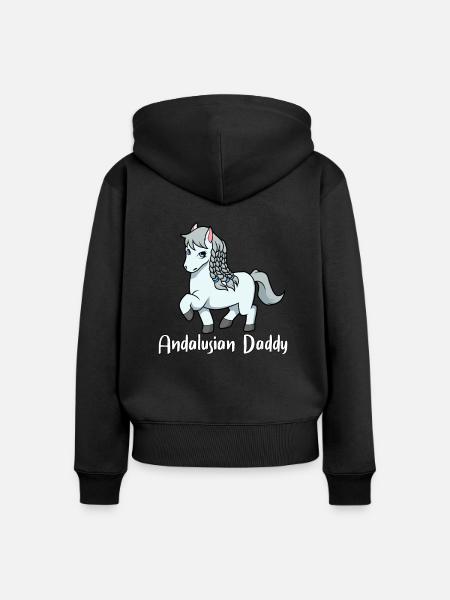 Pferdeliebhaber - Andalusian Daddy - Frauen Premium Bio Zip Hoodie - Schwarz