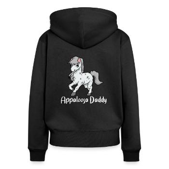 Amoureux des chevaux - Appaloosa Daddy - Sweat à capuche zippé Premium bio Femme - noir - Dos - Julia (174cm)