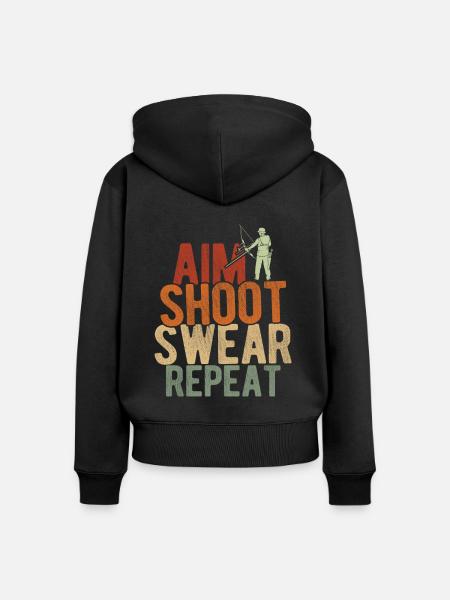 Bogenschießen Archery - Frauen Premium Bio Zip Hoodie - Schwarz