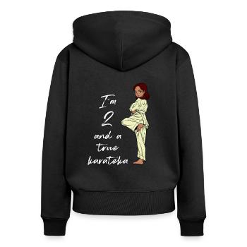 I'm 2 - Girl Karate - Women's Premium Organic Zip Hoodie - black - Back - Julia (174cm)