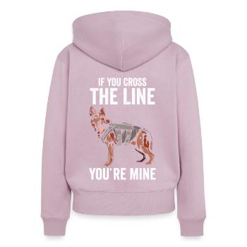 Polizeibeamter Polizeihund - Frauen Premium Bio Zip Hoodie - Altrosa - Hinten - Julia (174cm)