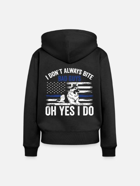 Polizeibeamter Polizeihund - Frauen Premium Bio Zip Hoodie - Schwarz