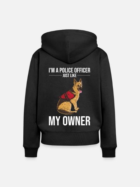 Polizeibeamter Polizeihund - Frauen Premium Bio Zip Hoodie - Schwarz