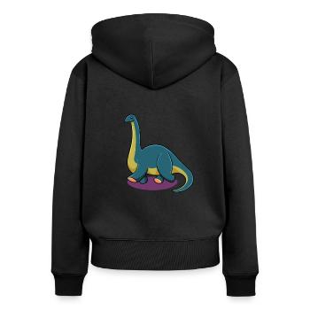 Dessin animé Apatosaurus - Sweat à capuche zippé Premium bio Femme - noir - Dos - Julia (174cm)