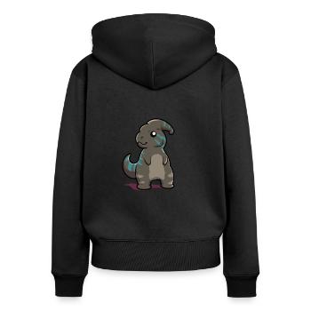 Parasaurolophus de dessin animé - Sweat à capuche zippé Premium bio Femme - noir - Dos - Julia (174cm)