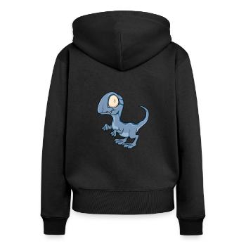 Kawaii Velociraptor - Women's Premium Organic Zip Hoodie - black - Back - Julia (174cm)