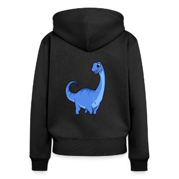 Kawaii Apatosaurus - Women's Premium Organic Zip Hoodie - black - Back - Julia (174cm)