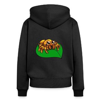 Kawaii Springspinne - Frauen Premium Bio Zip Hoodie - Schwarz - Hinten - Julia (174cm)