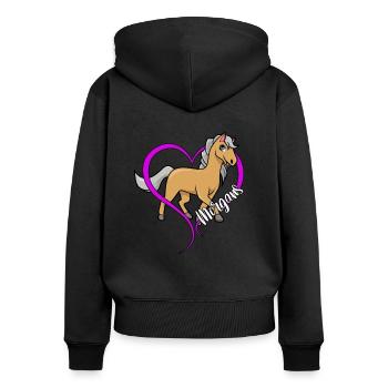 Horse Lover - Morgan - Women's Premium Organic Zip Hoodie - black - Back - Julia (174cm)