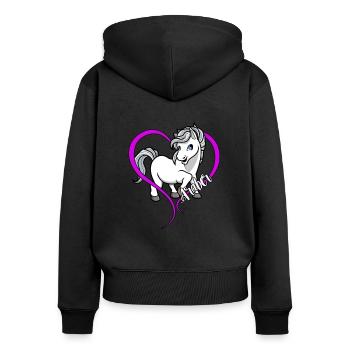 Pferdeliebhaber - Araber - Frauen Premium Bio Zip Hoodie - Schwarz - Hinten - Julia (174cm)