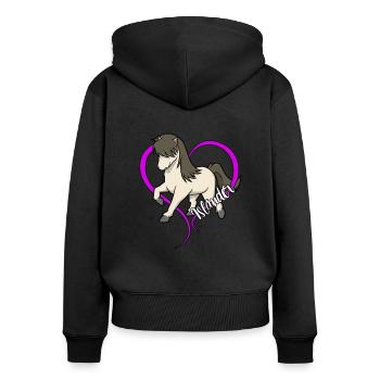 Pferdeliebhaber - Isländer - Frauen Premium Bio Zip Hoodie - Schwarz - Hinten - Julia (174cm)