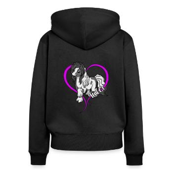 Amoureux des chevaux - Tinker - Sweat à capuche zippé Premium bio Femme - noir - Dos - Julia (174cm)