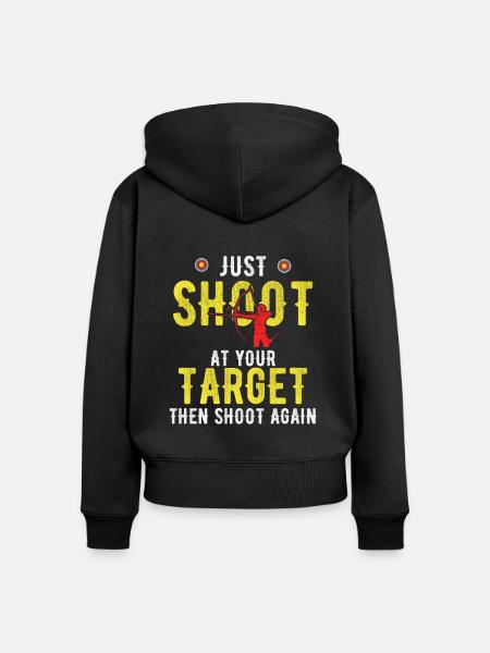 Bogenschießen Archery - Frauen Premium Bio Zip Hoodie - Schwarz