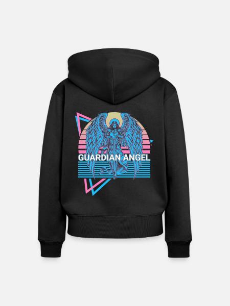 Schutzengel Altes Judentum Retro - Frauen Premium Bio Zip Hoodie - Schwarz