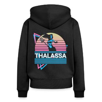 Thalassa Göttin Altgriechisch Griechische Mytholog - Frauen Premium Bio Zip Hoodie - Schwarz - Hinten - Julia (174cm)