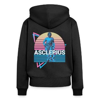 Asklepios Griechischer Gott Antike griechische Myt - Frauen Premium Bio Zip Hoodie - Schwarz - Hinten - Julia (174cm)