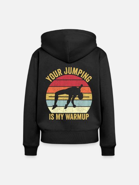 Lustiger Stabhochsprung Stabhochsprung - Frauen Premium Bio Zip Hoodie - Schwarz