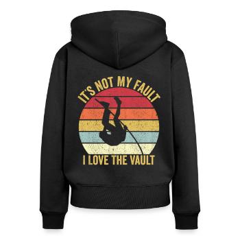 Funny Pole Vaulting Stabhochsprung Ich liebe den S - Frauen Premium Bio Zip Hoodie - Schwarz - Hinten - Julia (174cm)