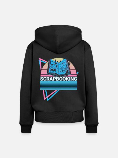 Scrapbooking Einklebebuch Retro - Frauen Premium Bio Zip Hoodie - Schwarz