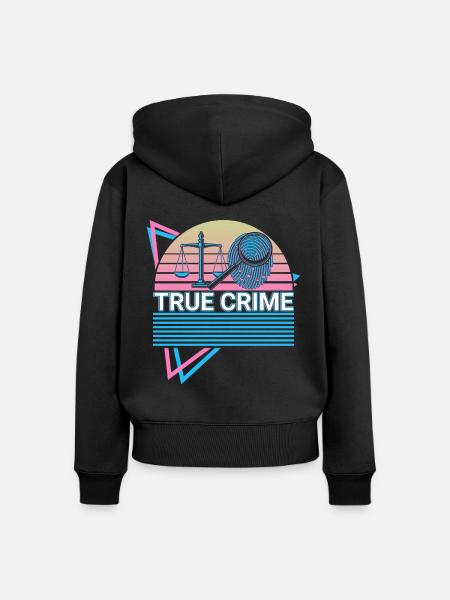 True Crime Retro - Frauen Premium Bio Zip Hoodie - Schwarz