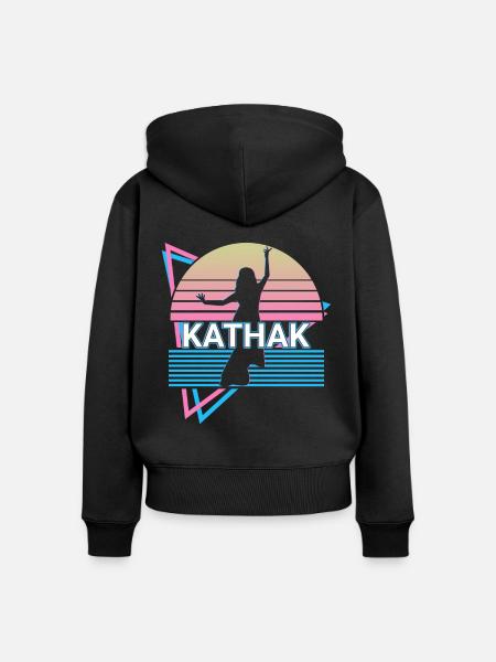 Kathak Indischer Tanz Retro - Frauen Premium Bio Zip Hoodie - Schwarz