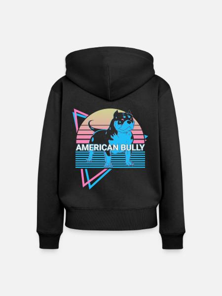 American Bully Retro - Frauen Premium Bio Zip Hoodie - Schwarz